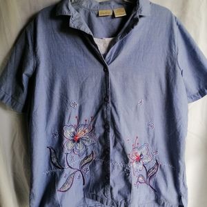 Bobbie Brooks Woman, light blue, floral blouse